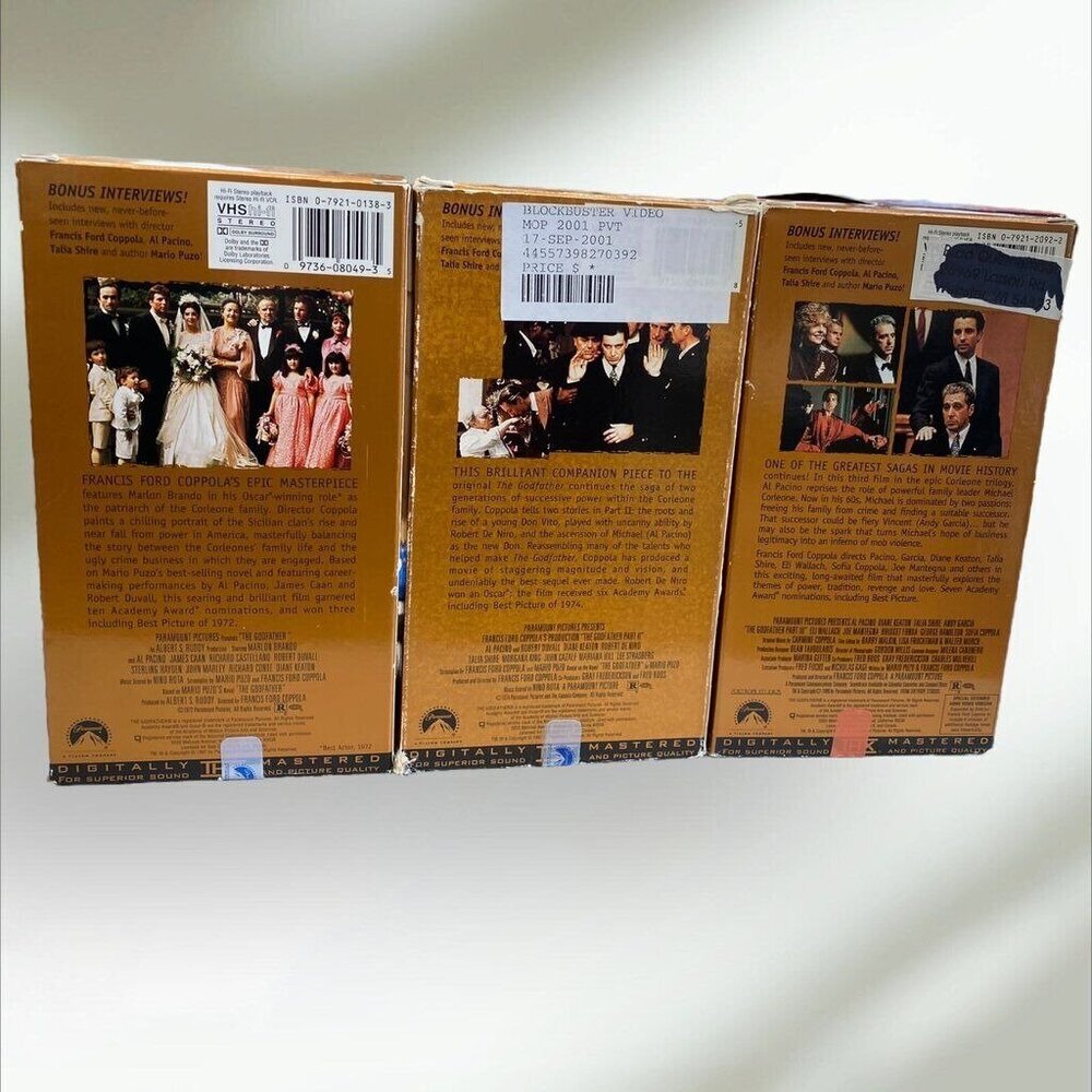 The Godfather Parts 1, 2 & 3 VHS Movie Set Collection - Picture 2 of 5